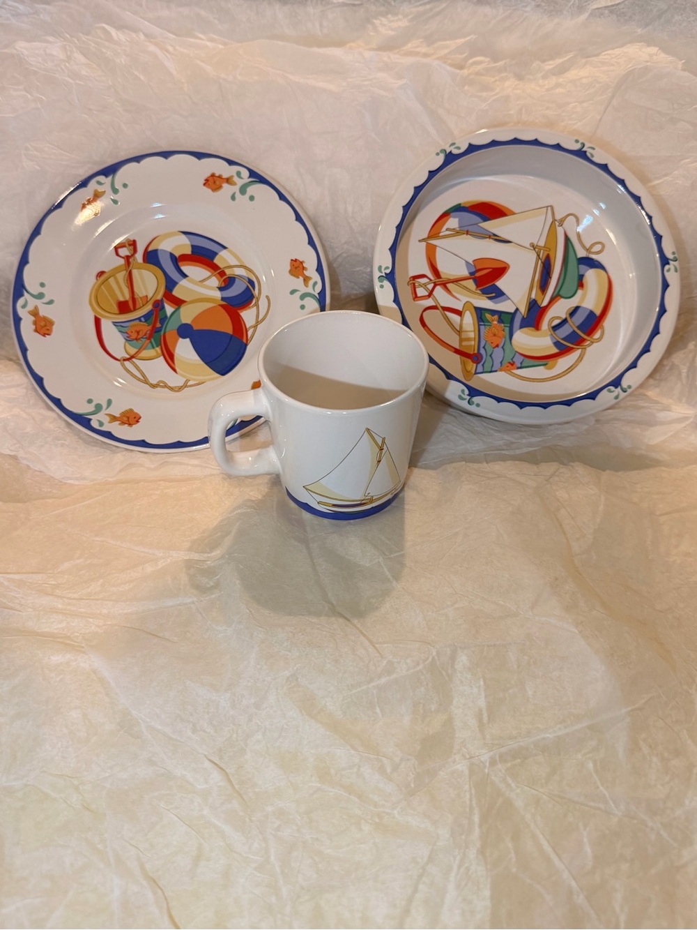 Tiffany & Co. Seashore Children’s Plate, Bowl and Mug, (c. 1991).
